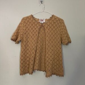 Tan Vintage Layerable Sweater/Buttoned Shrug - image 1